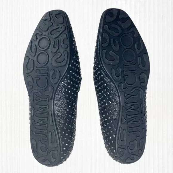 JIMMY CHOO Women’s Wheel Studded Suede Smoking Slipper Shoes Size 8.5 - Picture 6 of 9